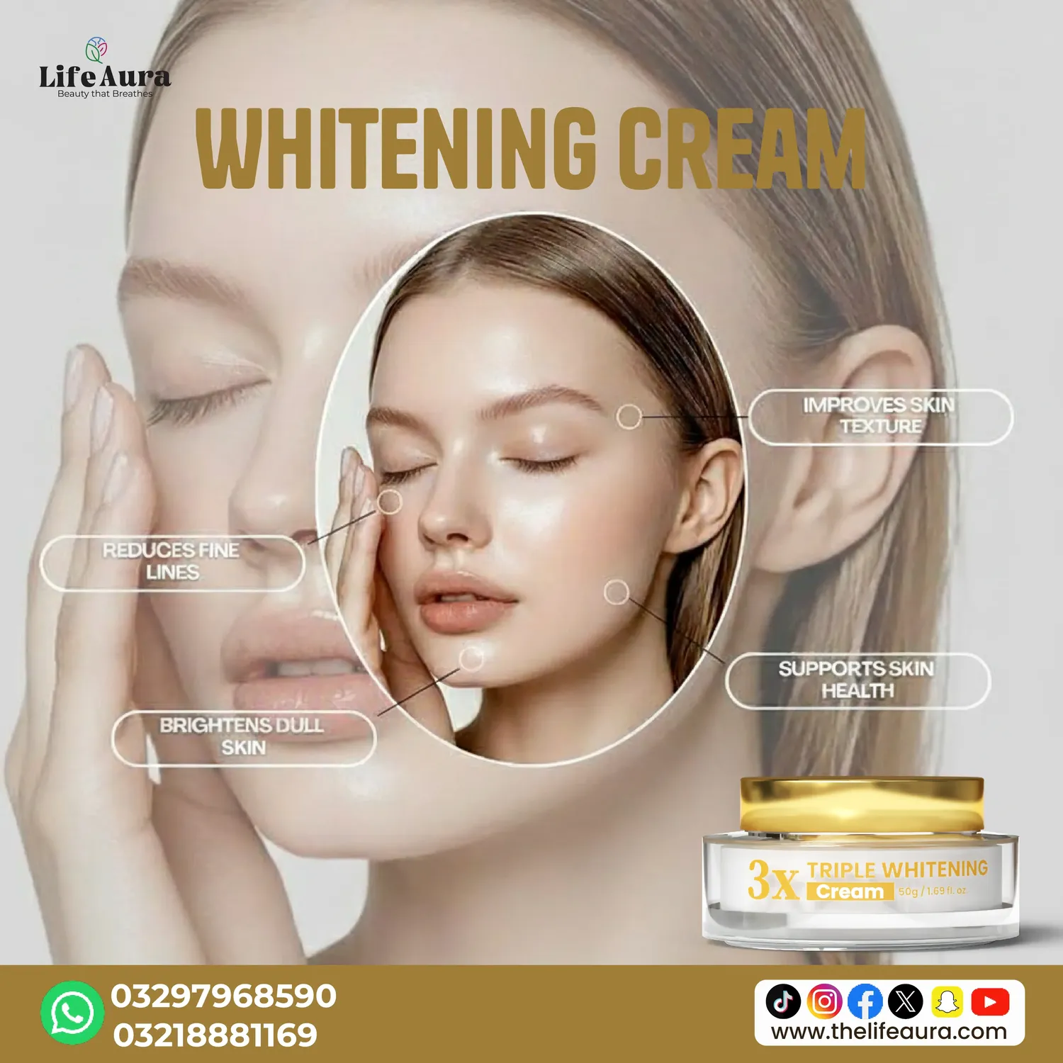 Life Aura 3x Whitening Cream - Image 3
