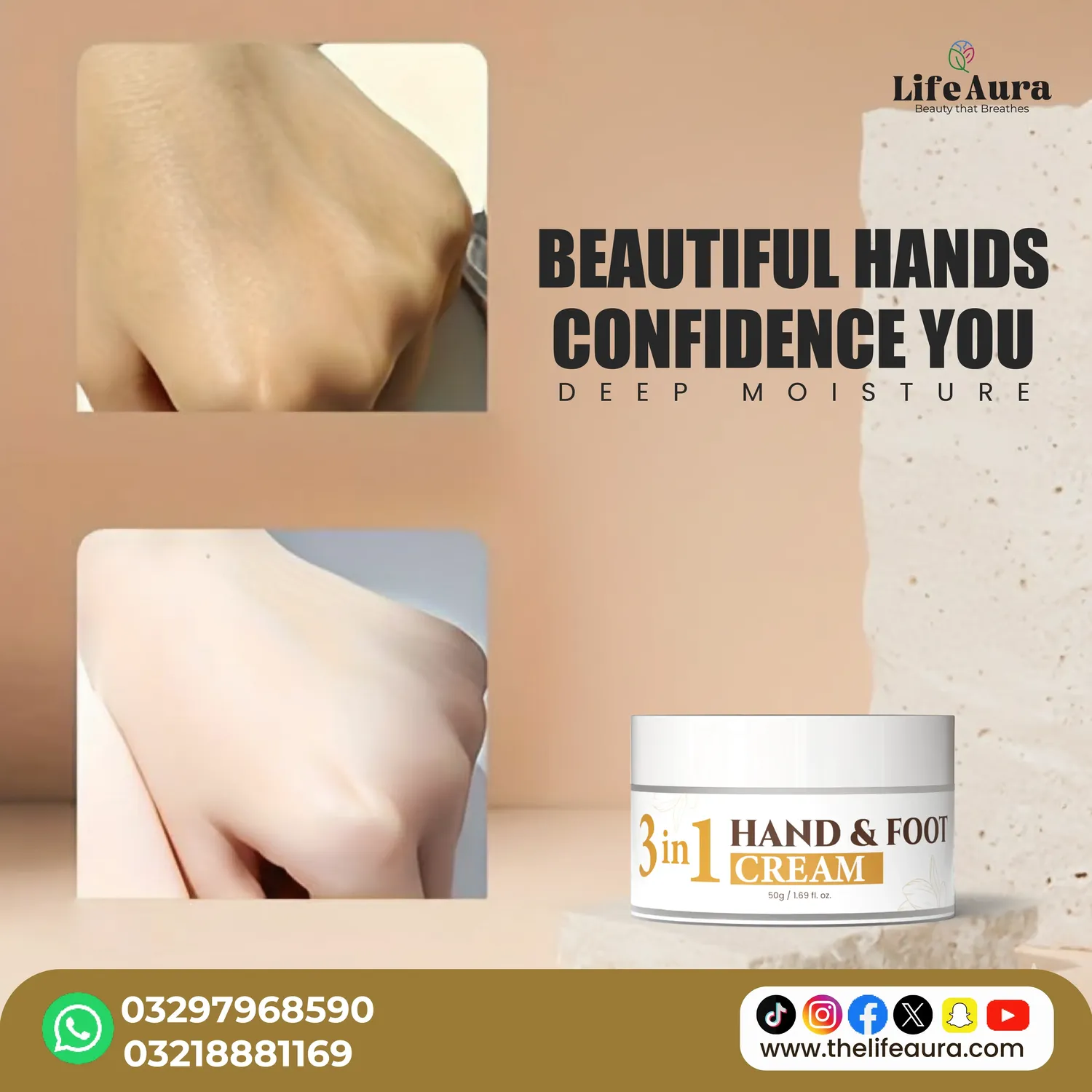 Life Aura Hand and Feet Cream - Image 3